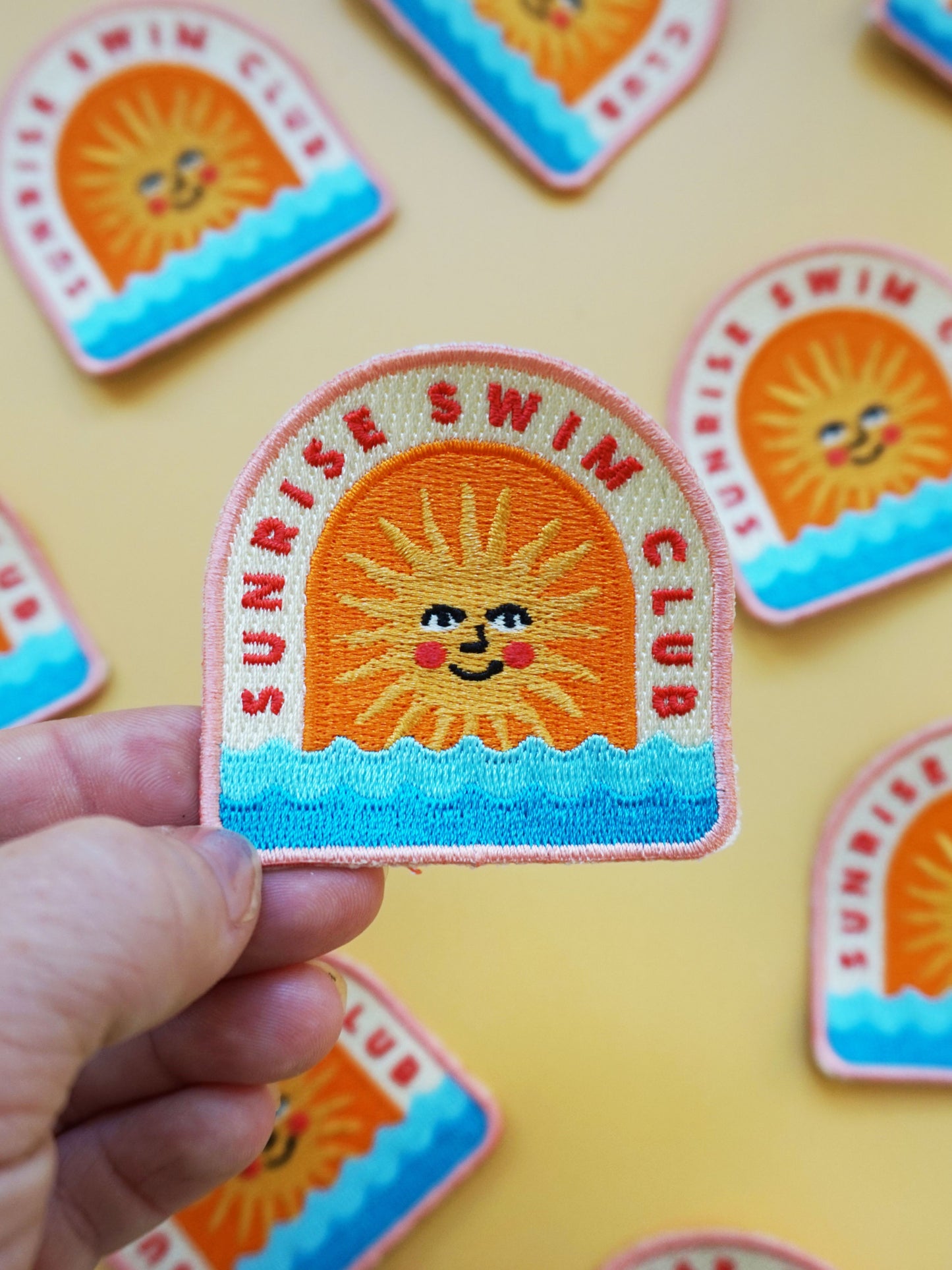 "Sunrise Swim Club" Wild Swimming Embroidered Iron-On Patch