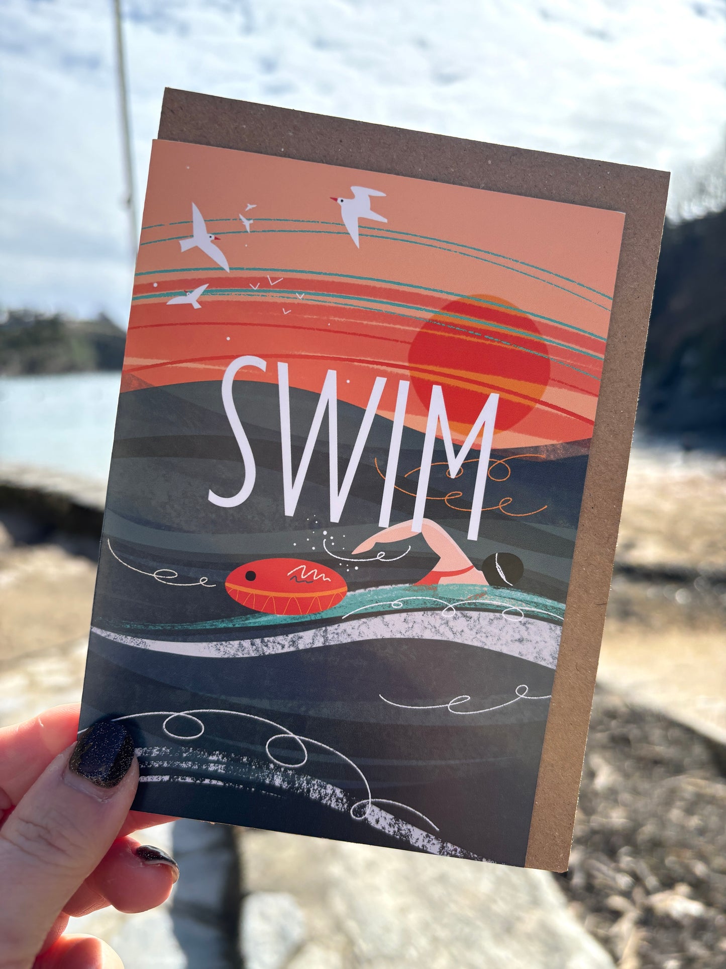 Swim  - Sea Swimming Inspired Greetings Card