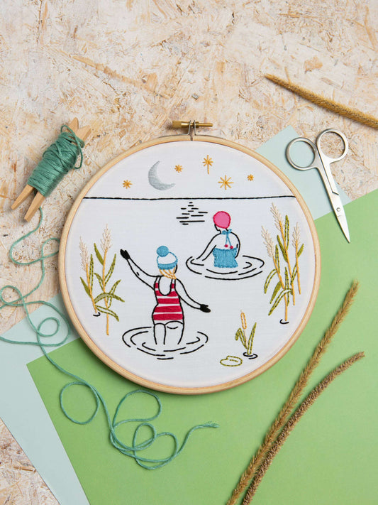 Wild Swimming Embroidery Kit (Swim) | Beginner Craft Kit