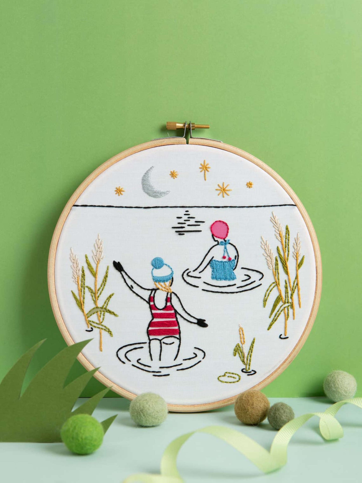 Wild Swimming Embroidery Kit (Swim) | Beginner Craft Kit