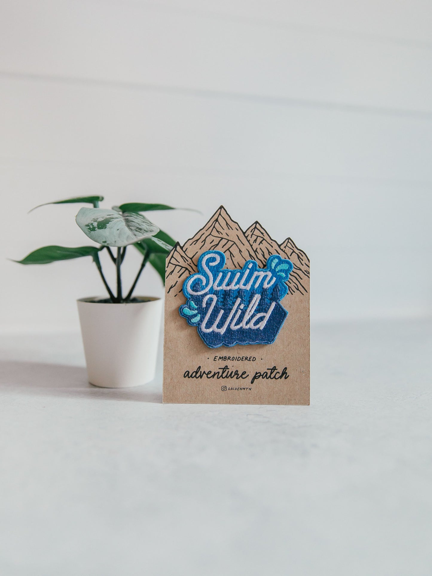 Wild Swimming Adventure Embroidered Iron-On Patch