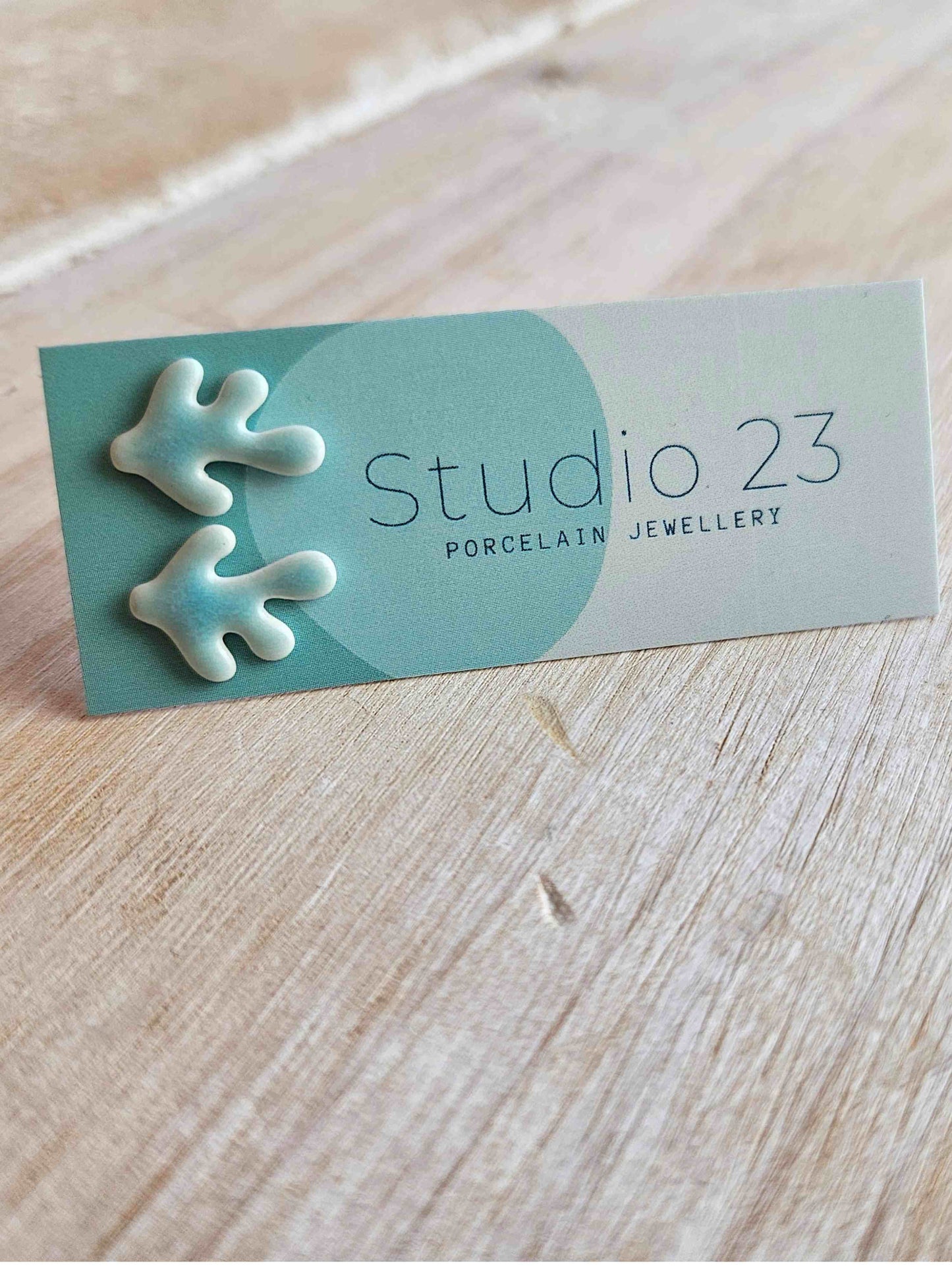 Coral Shaped Glazed Porcelain Stud Earrings