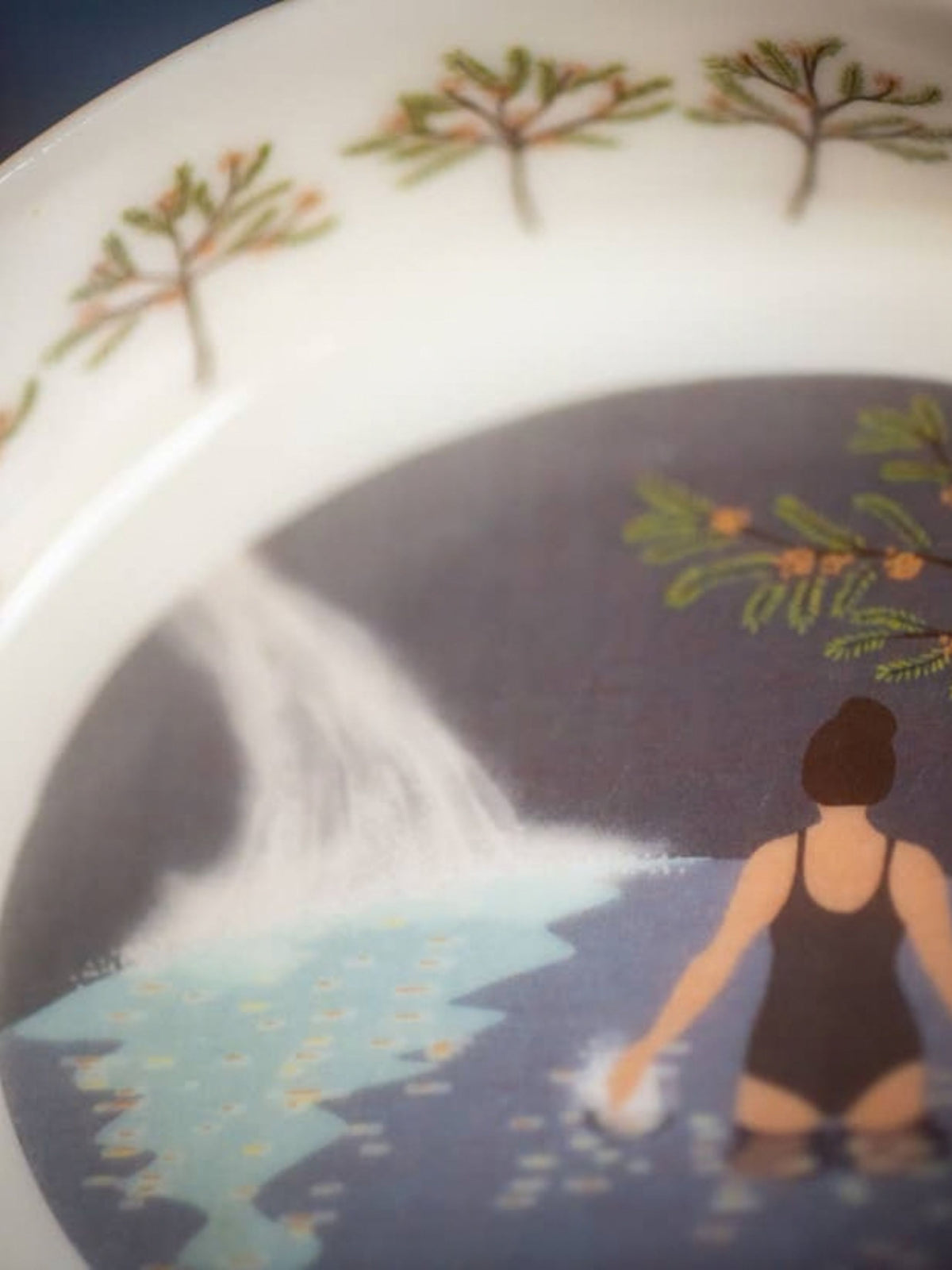 Solo Swim Handmade Fine Porcelain Bowl