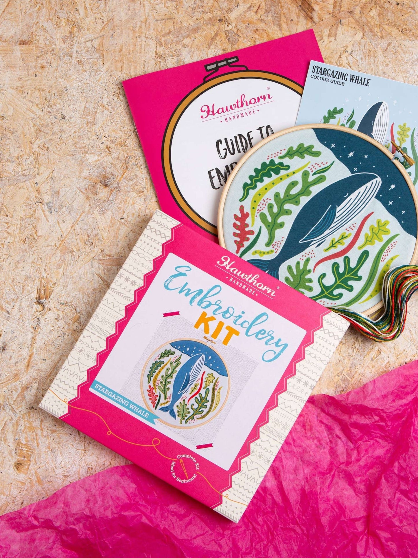 Stargazing Whale Embroidery Kit | Beginner Craft Kit
