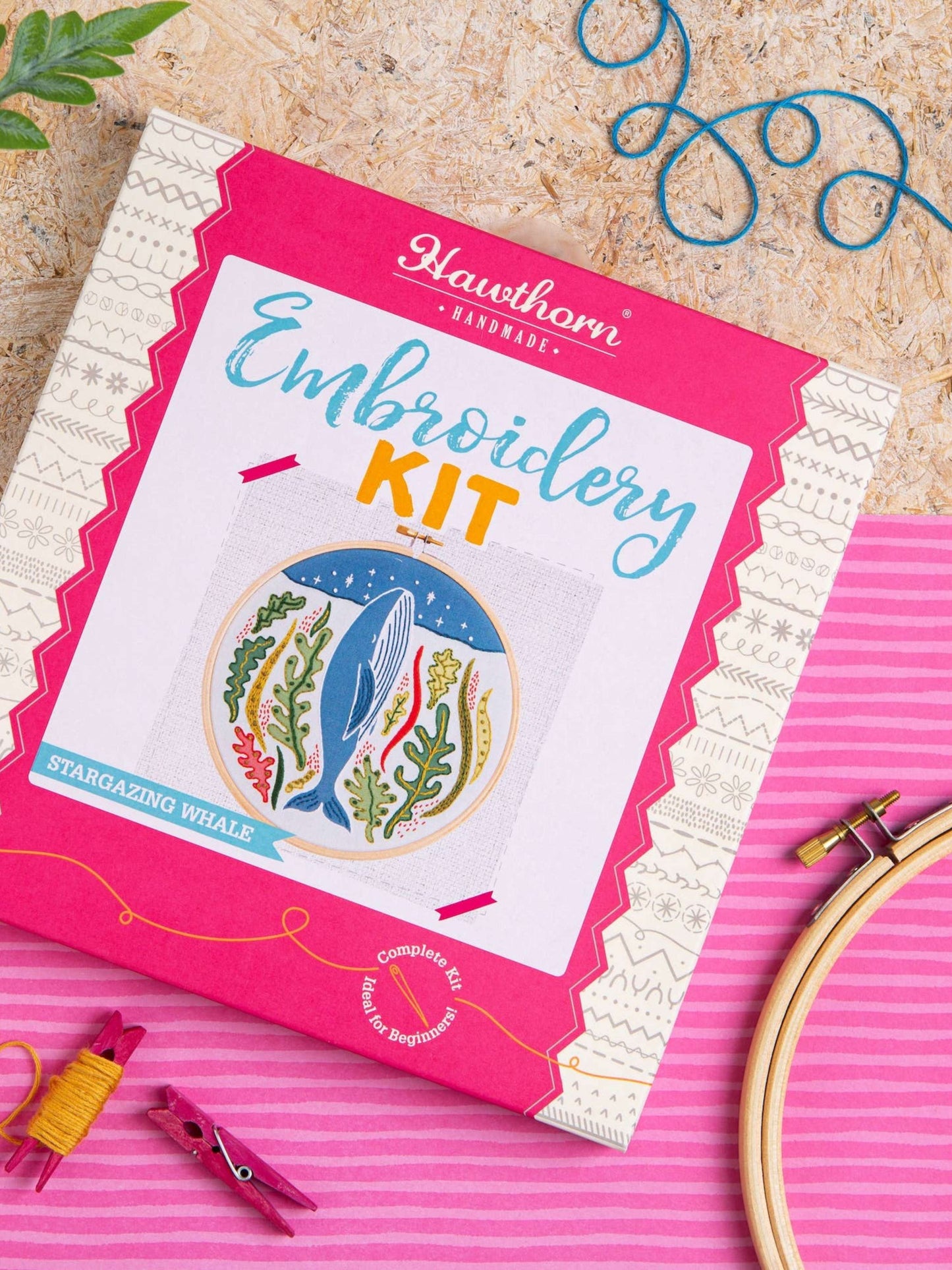 Stargazing Whale Embroidery Kit | Beginner Craft Kit