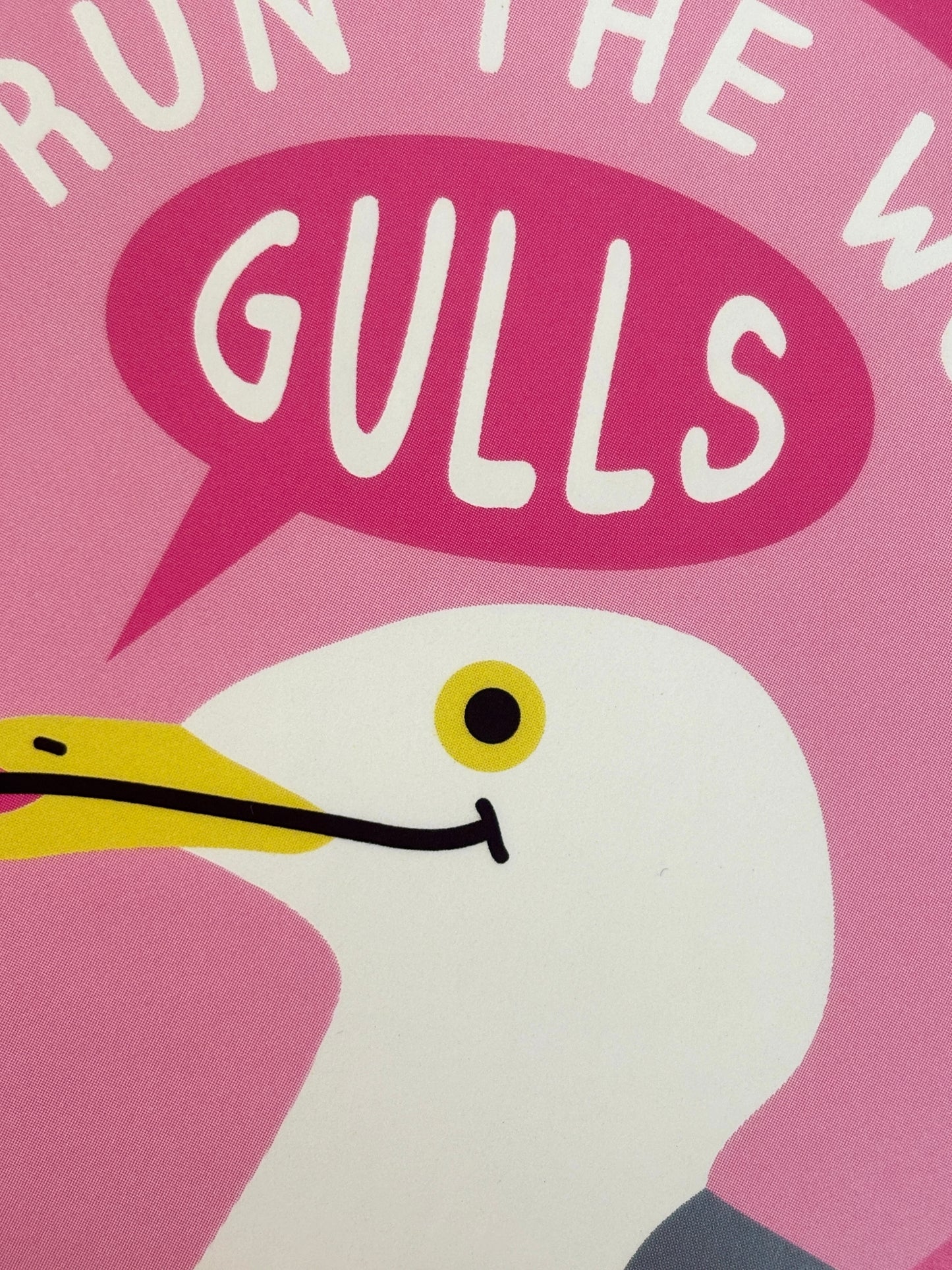 quirky "Gulls" seagull pun card detail bold pink & white feminist stationery for funny bird lovers & beach fans