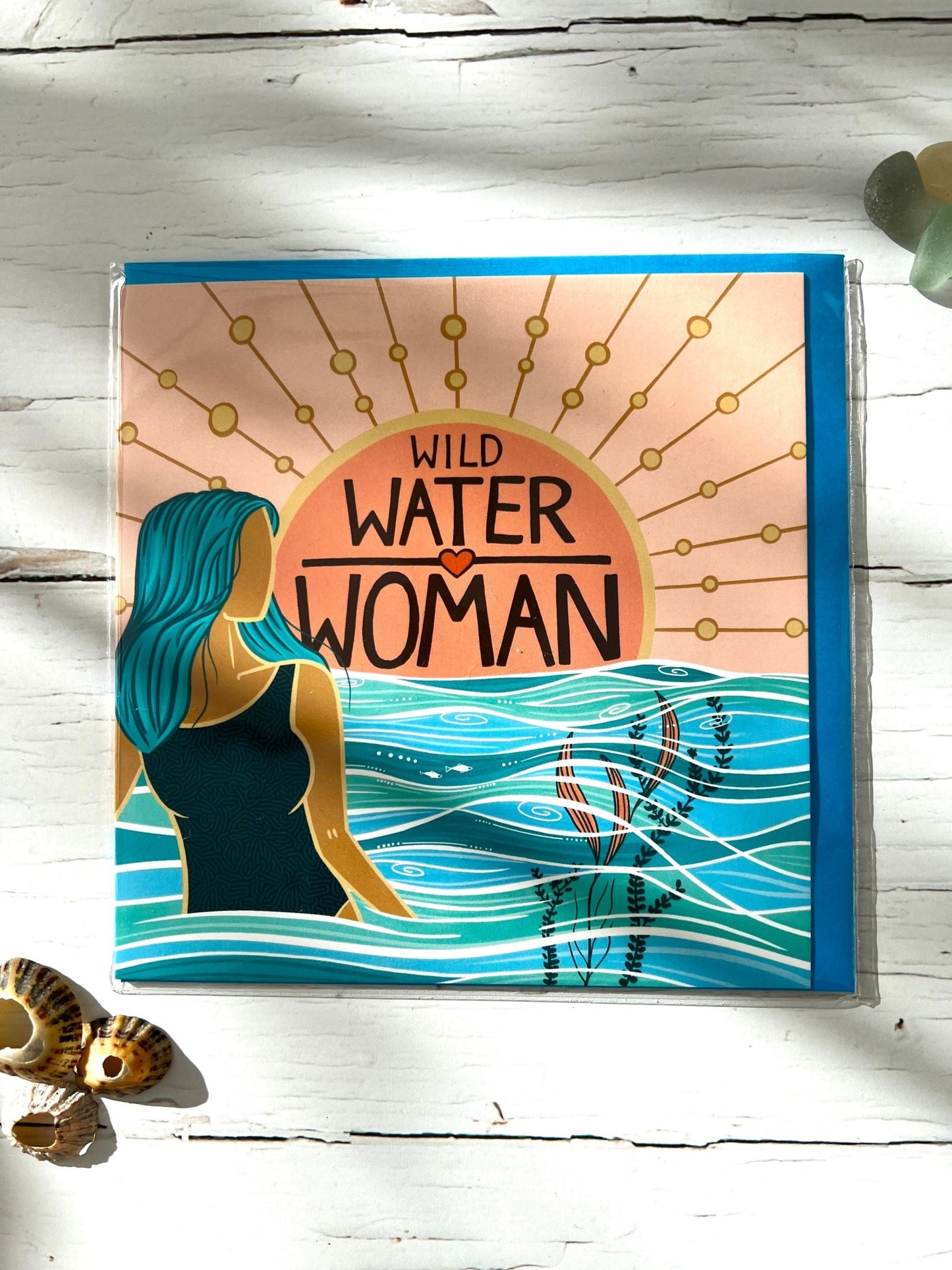 Wild Water Woman Greetings Card - Readymoney Beach Shop