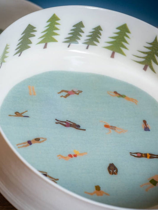 Wild Swimmers Handmade Fine Porcelain Bowl