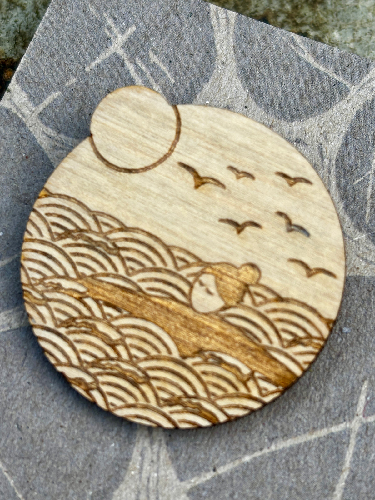 Wild Swims Wooden Pin Badge