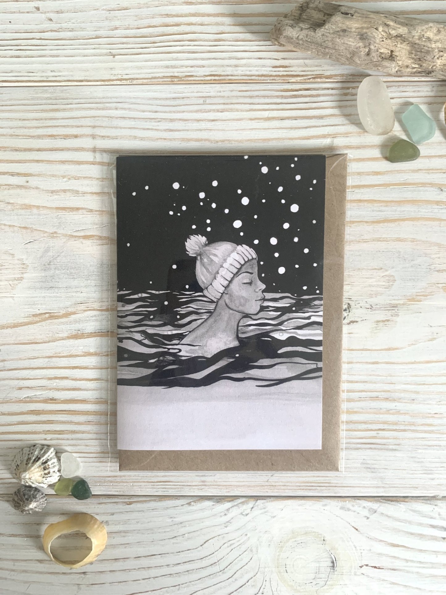 Winter Wild Swimmers Watercolour Cards - Readymoney Beach Shop