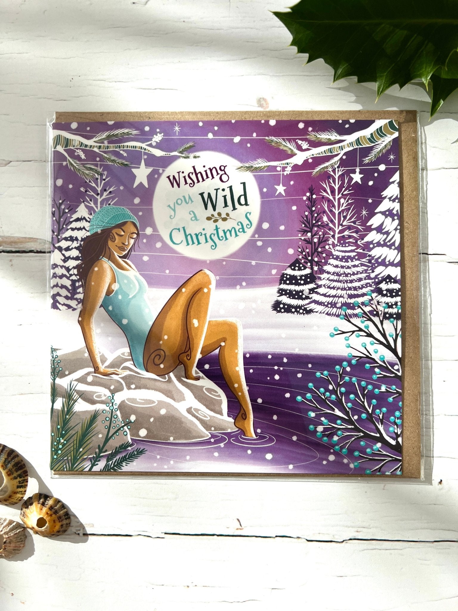 Wishing You A Wild Christmas Wild Swimming Christmas Card - Readymoney Beach Shop