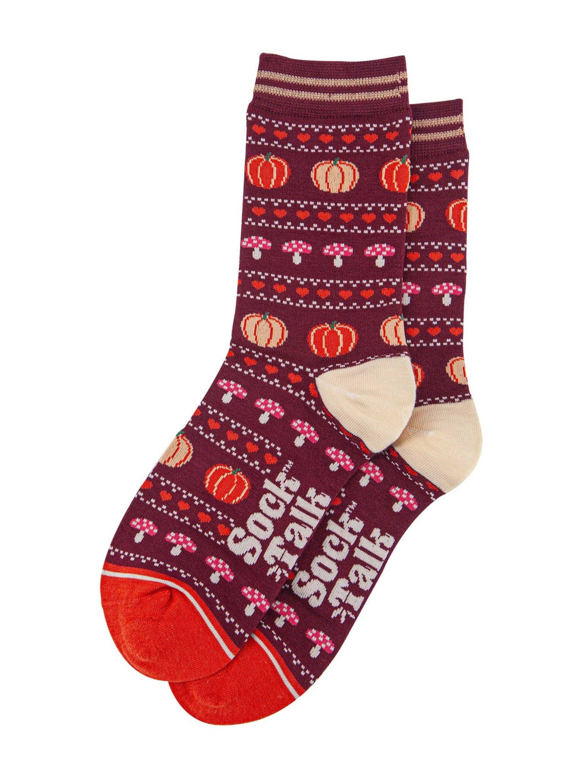 Women's Pumpkin & Toadstool Bamboo Socks