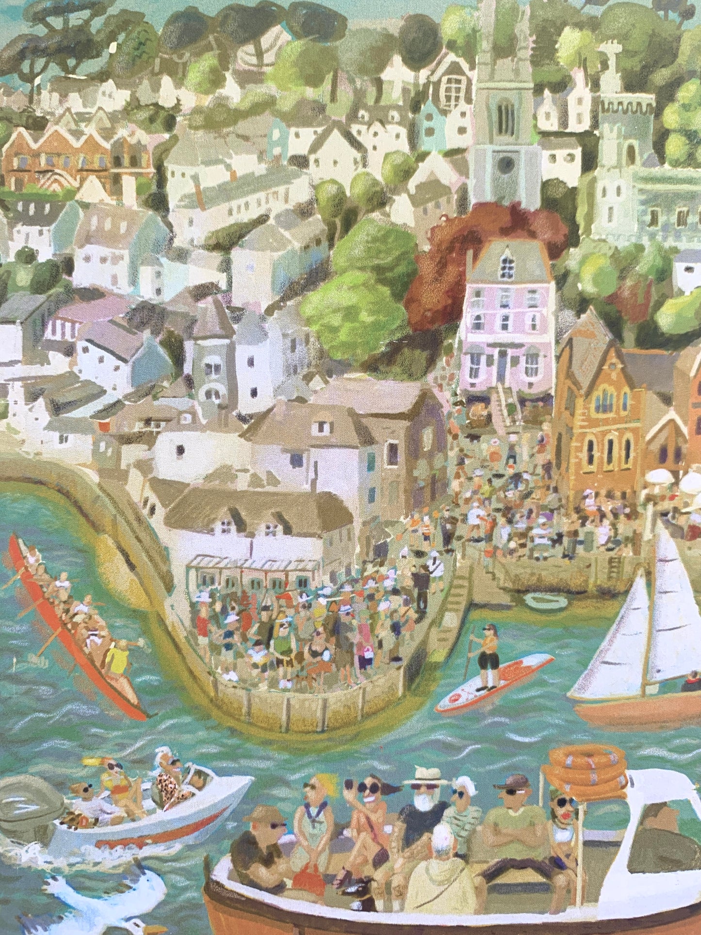 Closeup of Fowey harbour art card