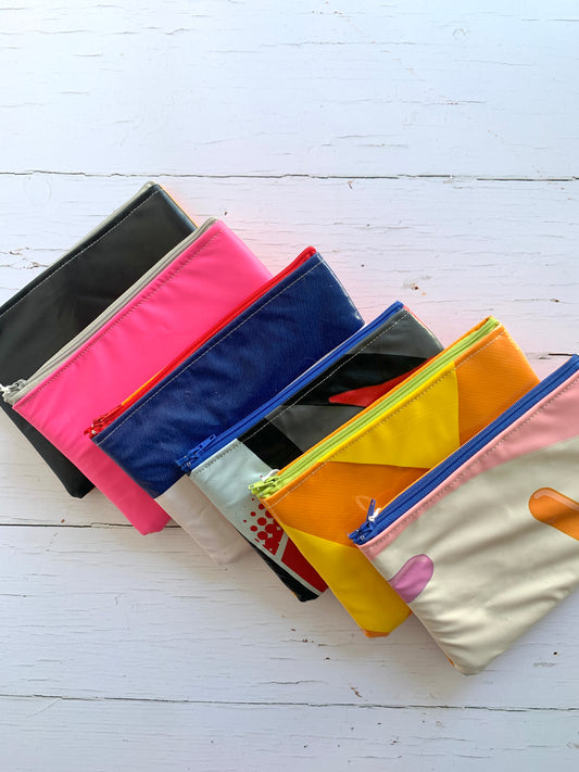 Wyatt & Jack upcycled inflatable zipped pouches