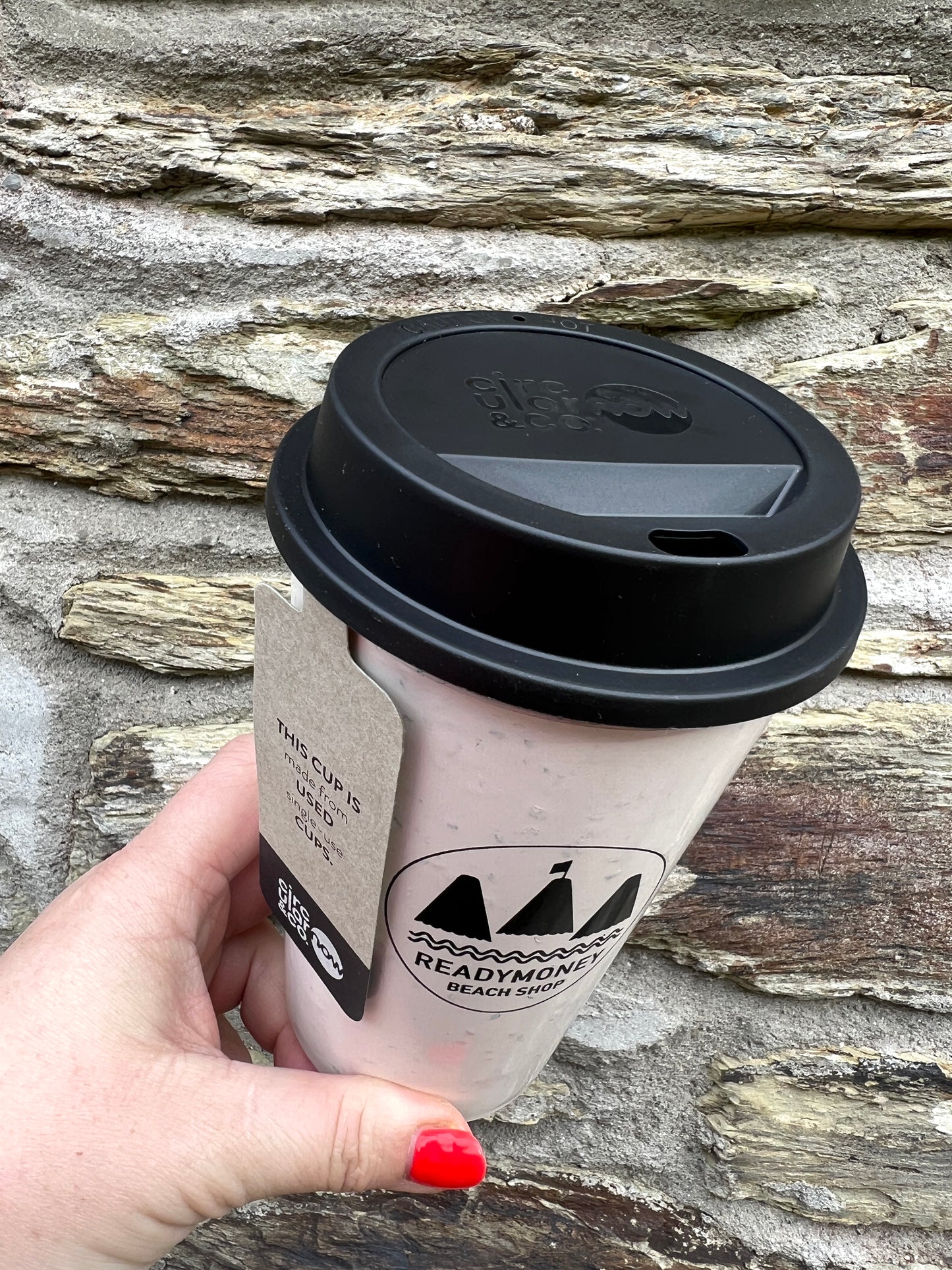 Readymoney Beach Shop Circular & Co NOW Cup - Reusable 12oz Coffee Cup made from used single use cups