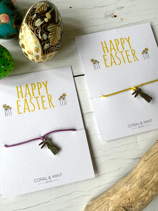Hoppy Easter String Bracelet Bangle Anklet with Bunny/Rabbit Charm