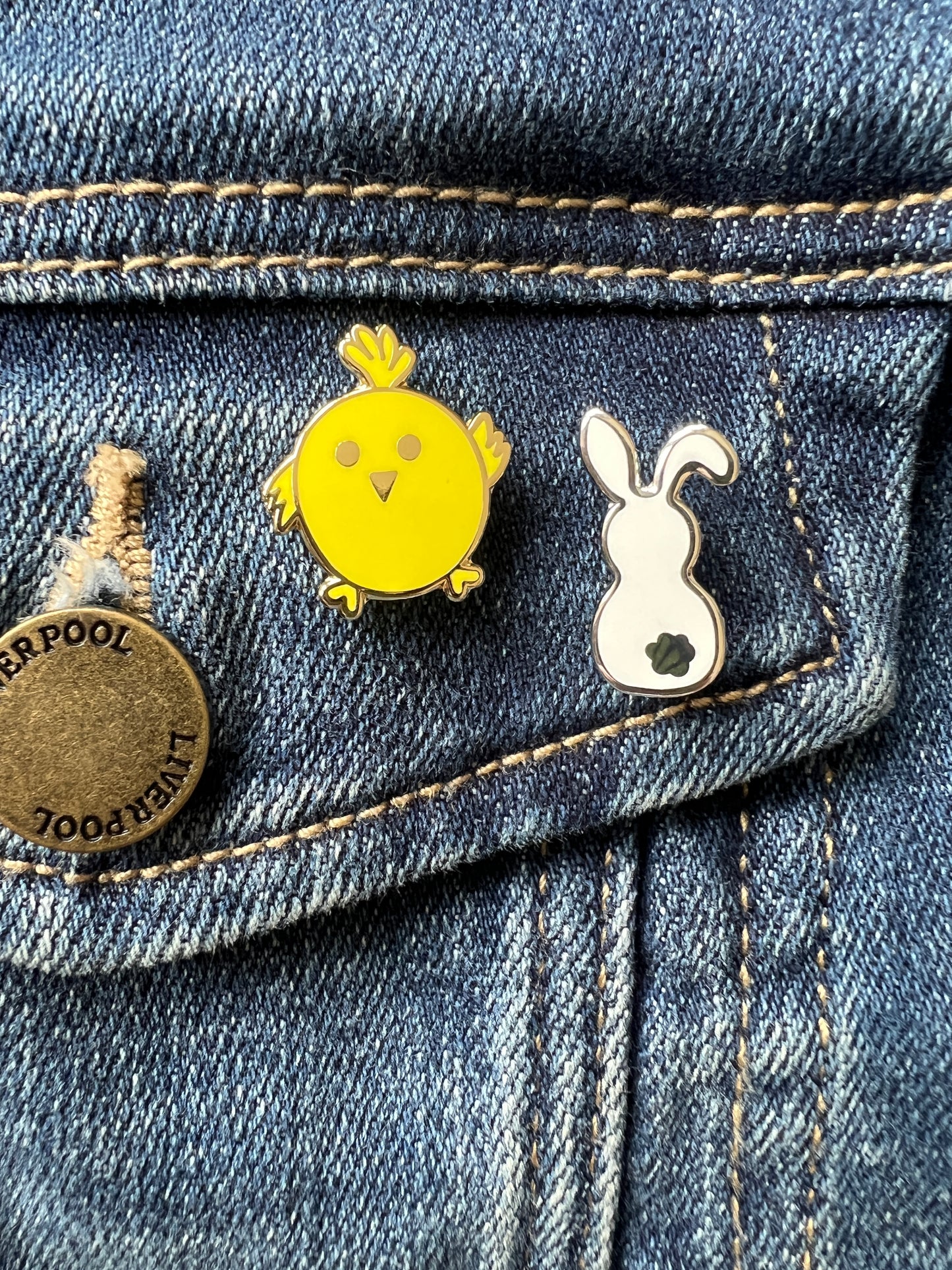 Easter Bunny or Chick Enamel Pin Badge