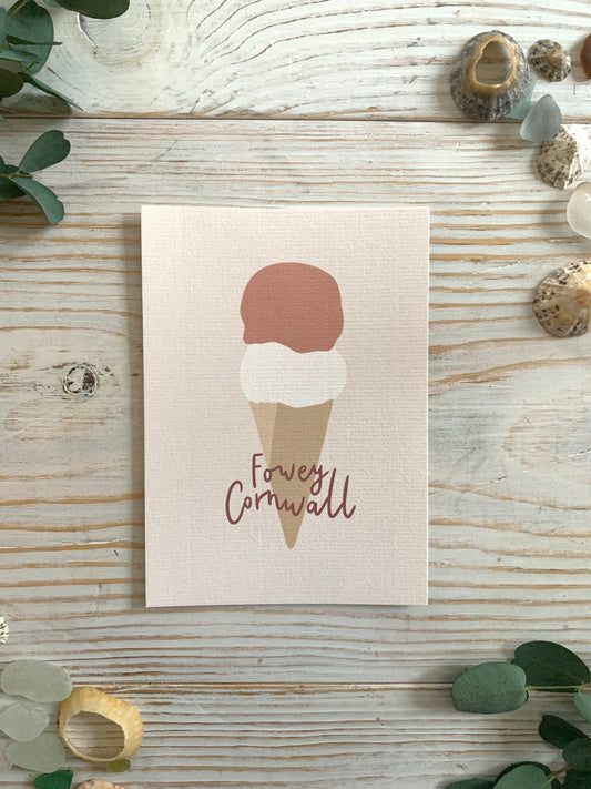 Fowey Ice-Cream Cone Art Print