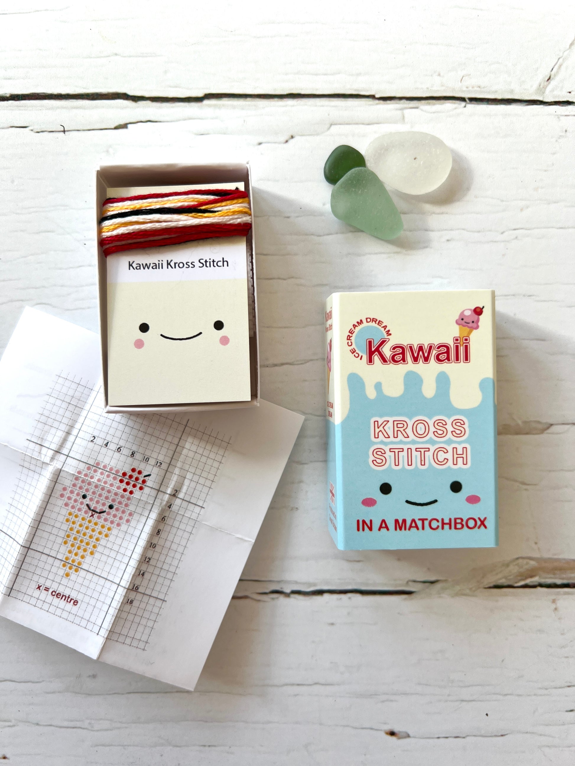 Mini matchbox gifts, ice cream cross stitch