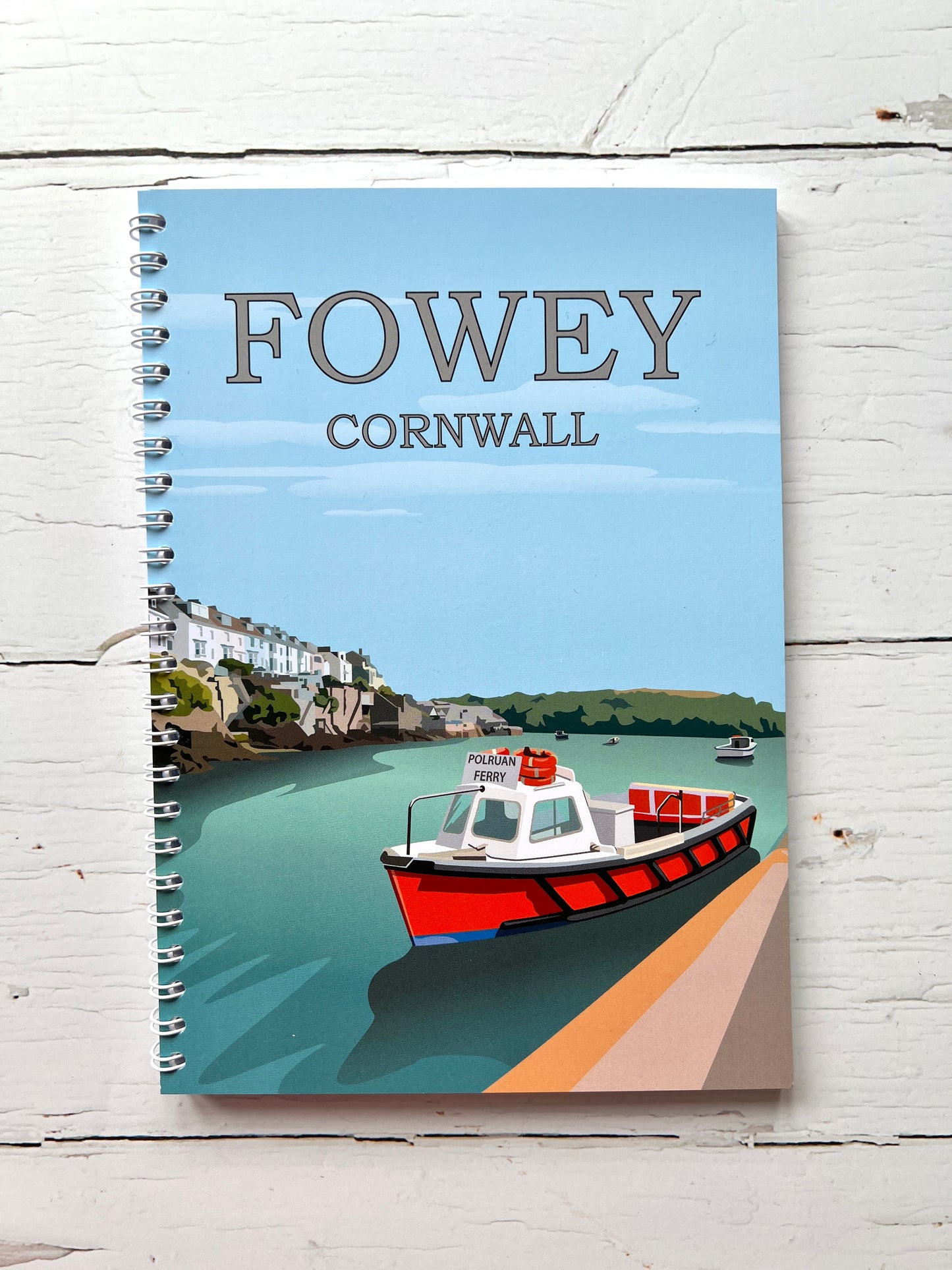 Fowey Cornwall Digital Art A5 spiral bound notebooks