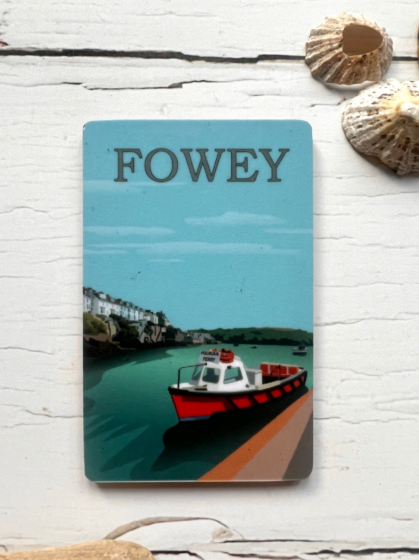 Fowey & Readymoney Cove Rectangular Digital Art Fridge Magnet
