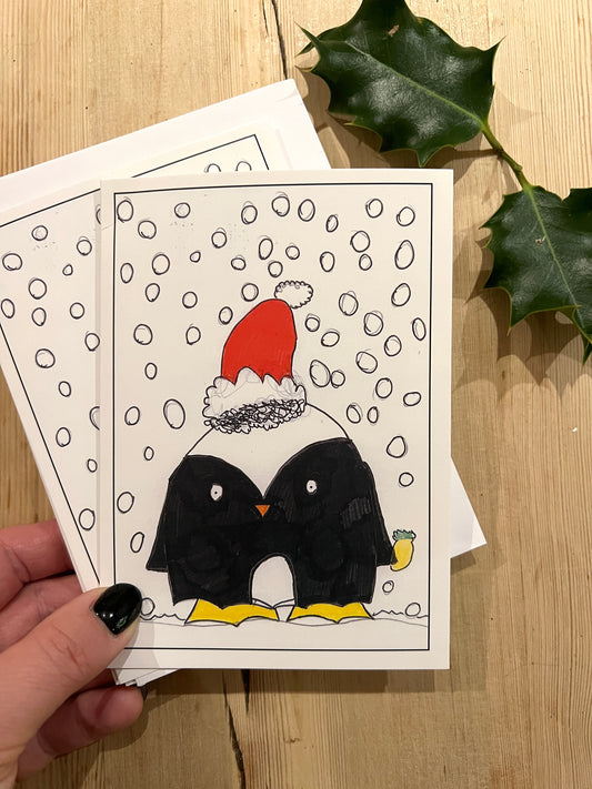 montys festive penguin christmas card