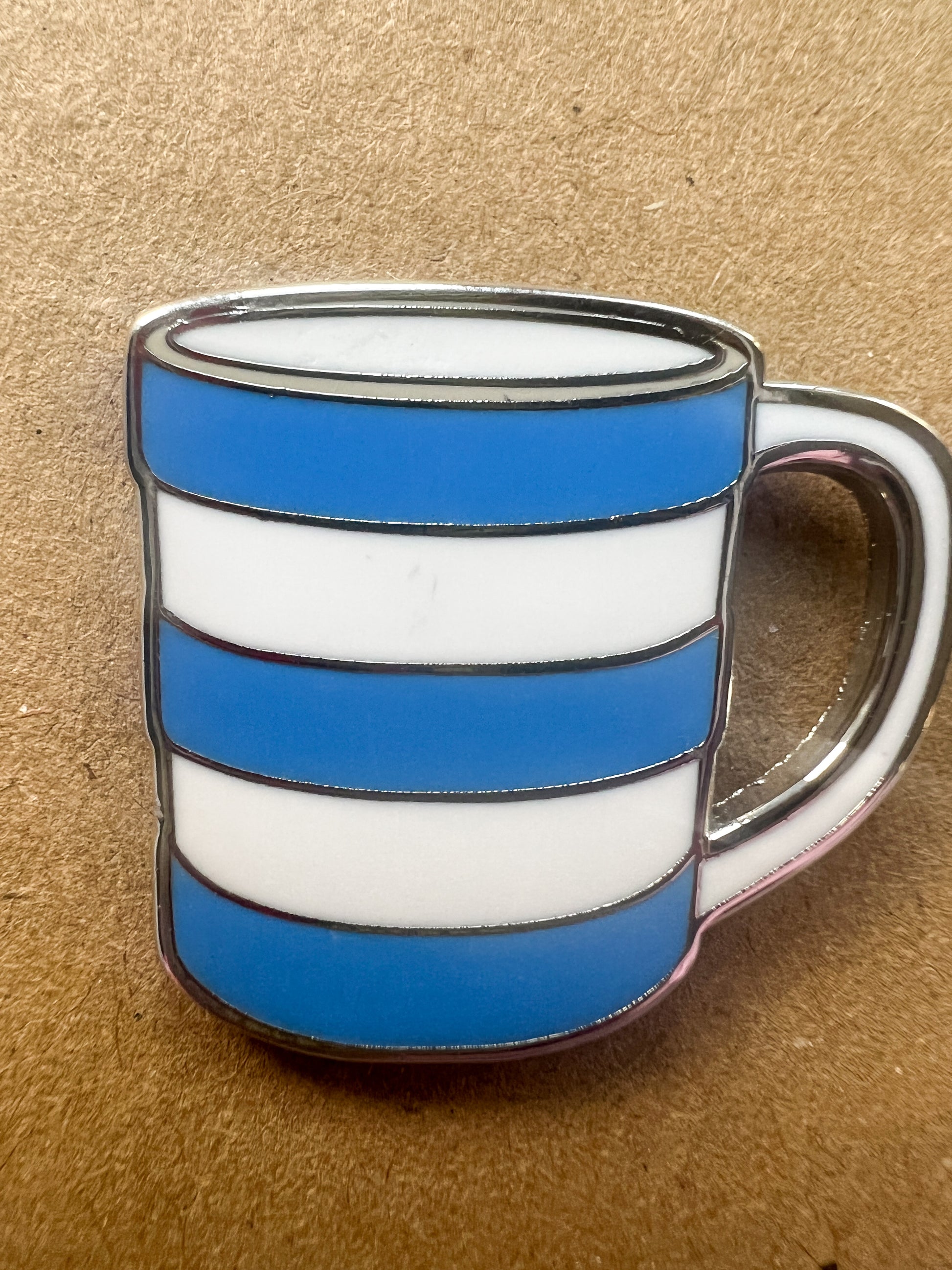 cornish stripes mug enamel pin badge