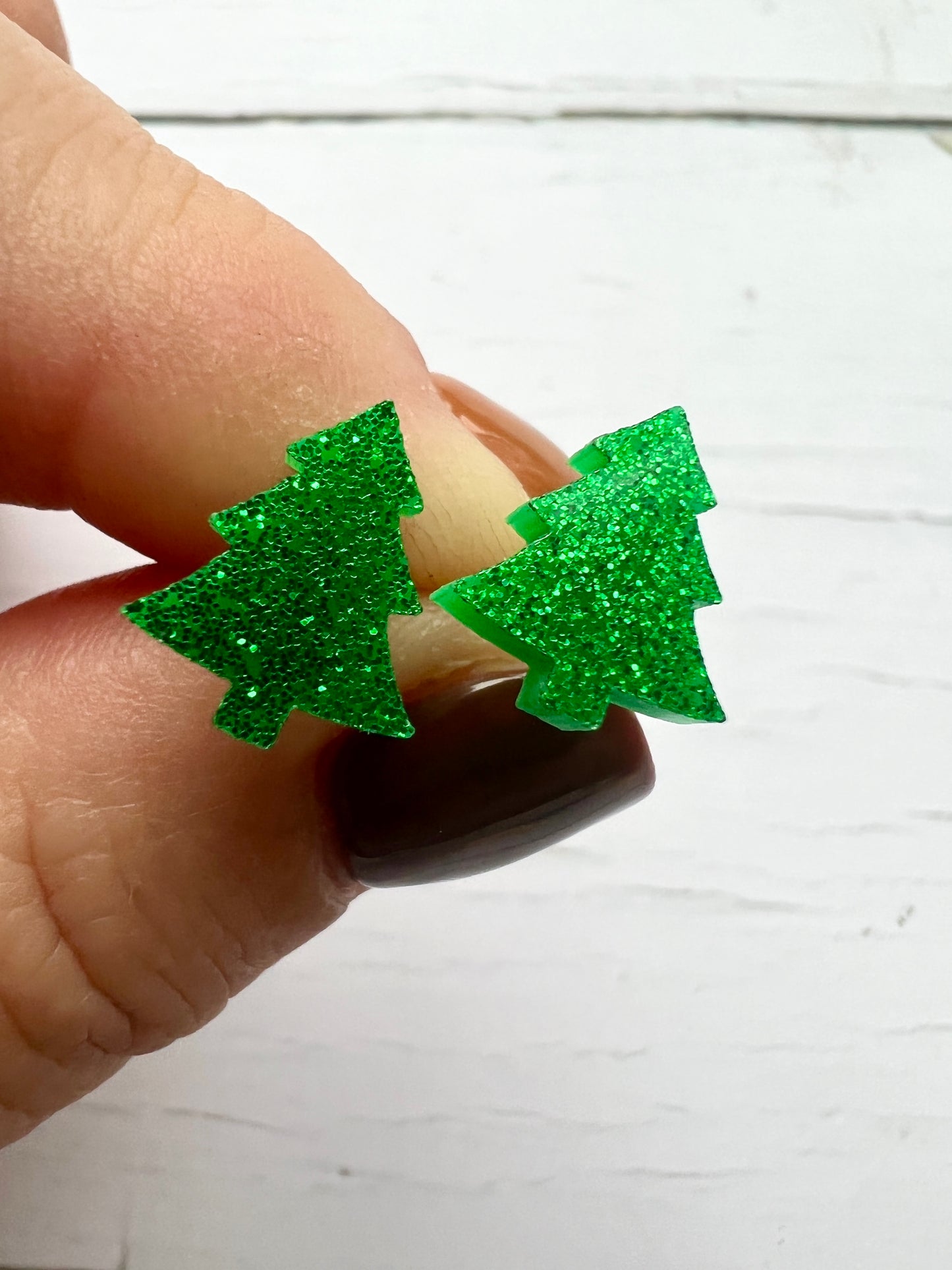 Sparkly Festive Christmas Stud Earrings: Tree, Reindeer or Snowflake